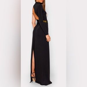 New, with tag, Elisabetta Franchi white asymmetric evening dress